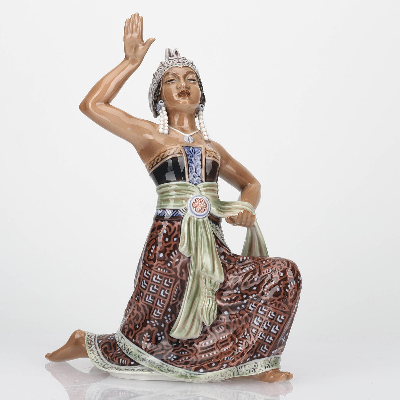 FIGURIN, balinesiska, porslin, Dahl Jensen Danmark.