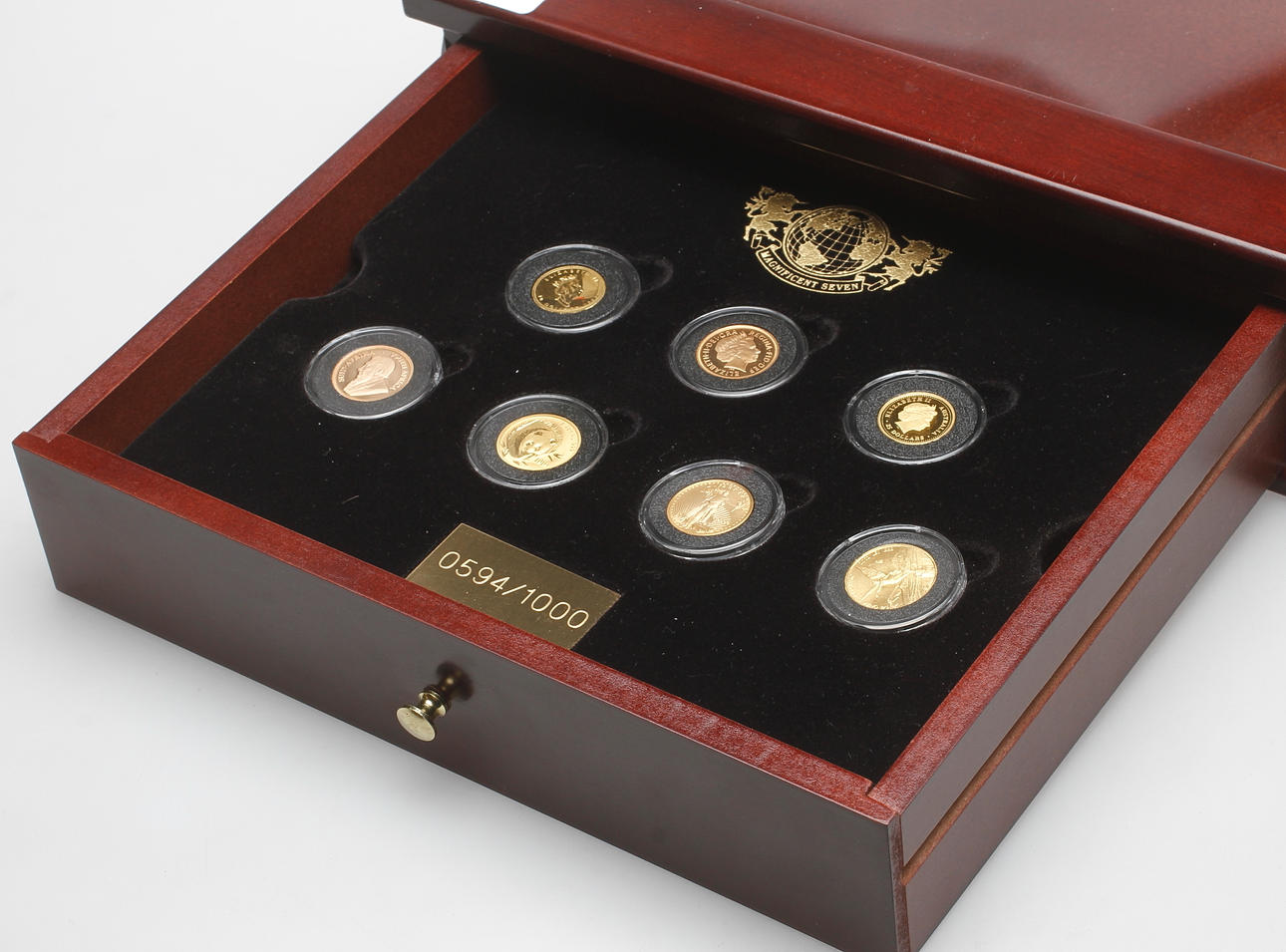 GULDMYNT, 7 st, "Magnificent Seven", vikt ca. 55,5 gram.