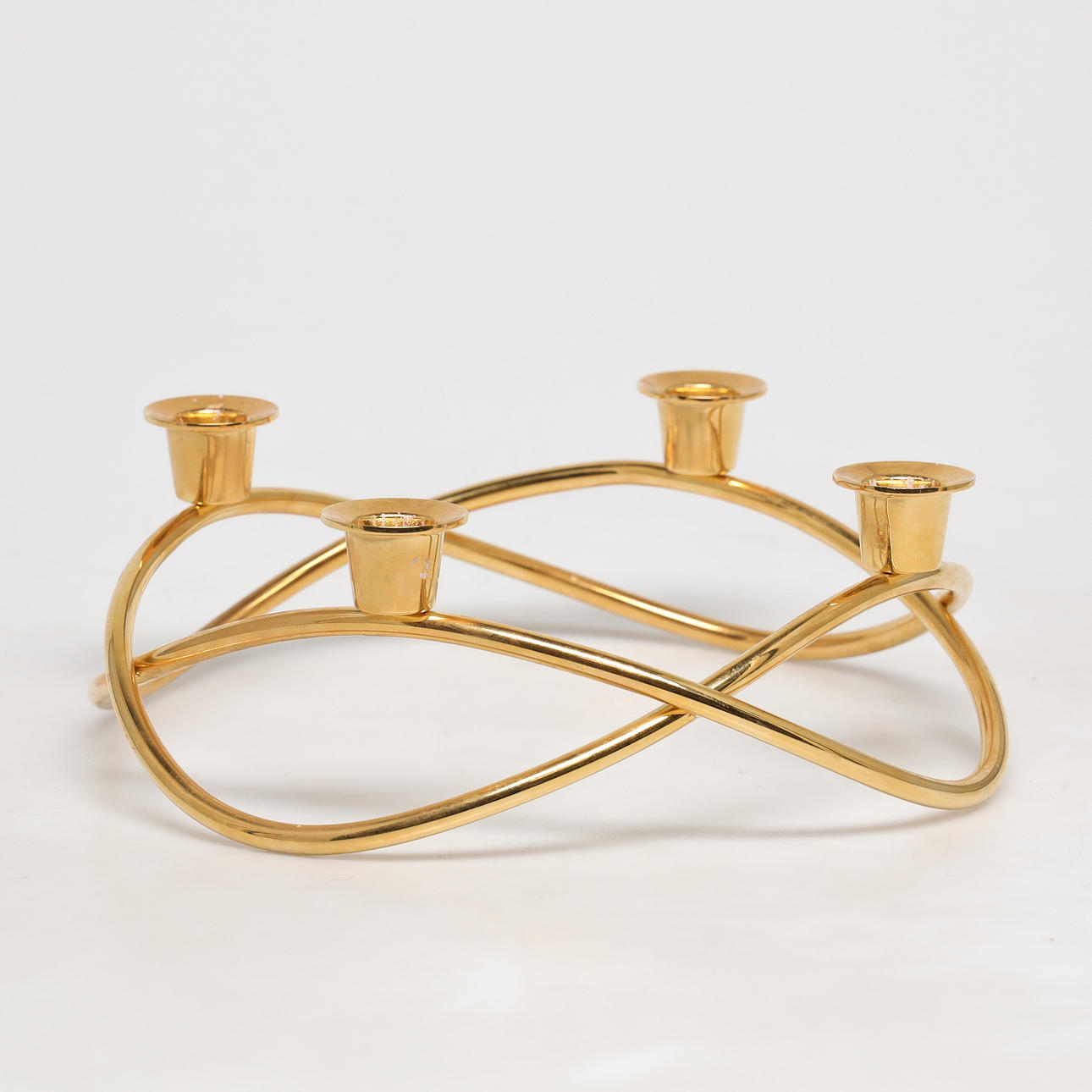 KERZENHALTER, Georg Jensen, vergoldet.