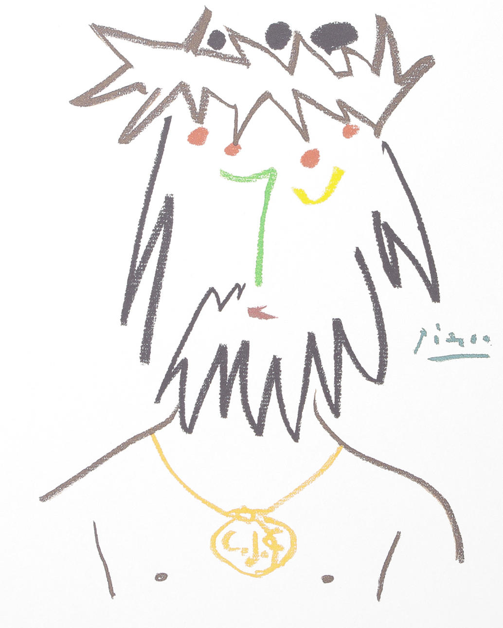 PABLO PICASSO. EFTER. "Vagabond", litografiskt tryck.