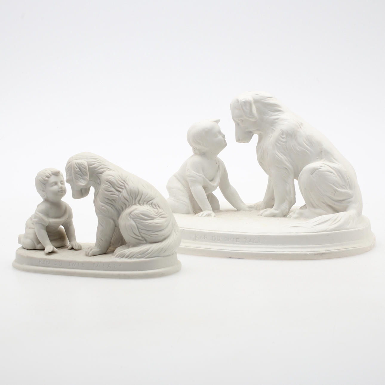 FIGURINER, 2 st, gips, "Kan du inte tala".