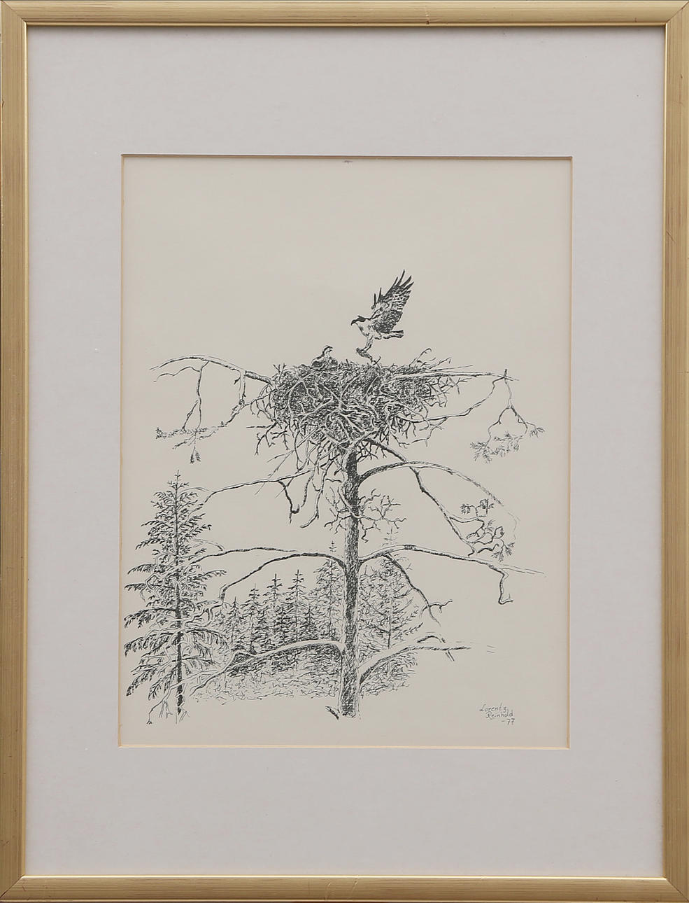 LORENTZ REINHOLD. DRAWING, ink, signed and dated 1977.