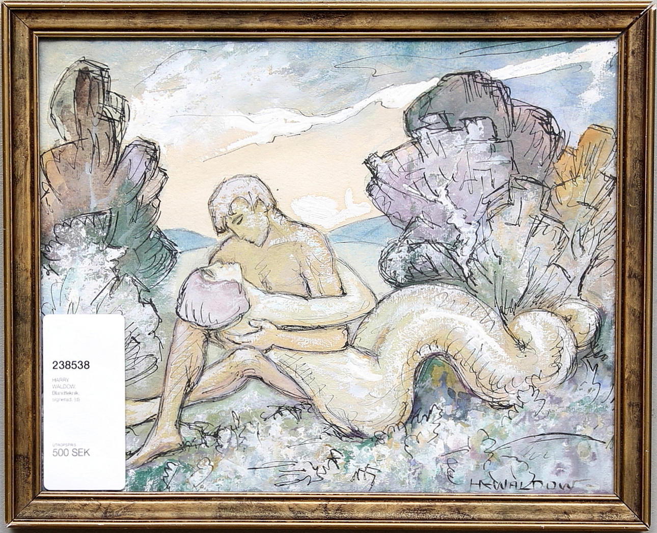 HARRY WALDOW. Blandteknik, signerad.