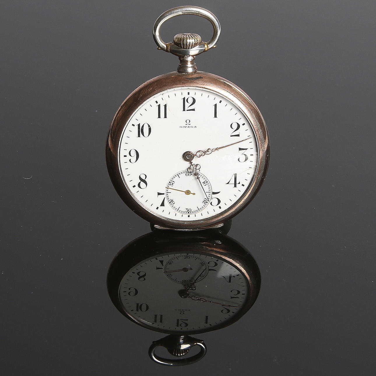 FICKUR, silver, Omega. 1900-talets början.