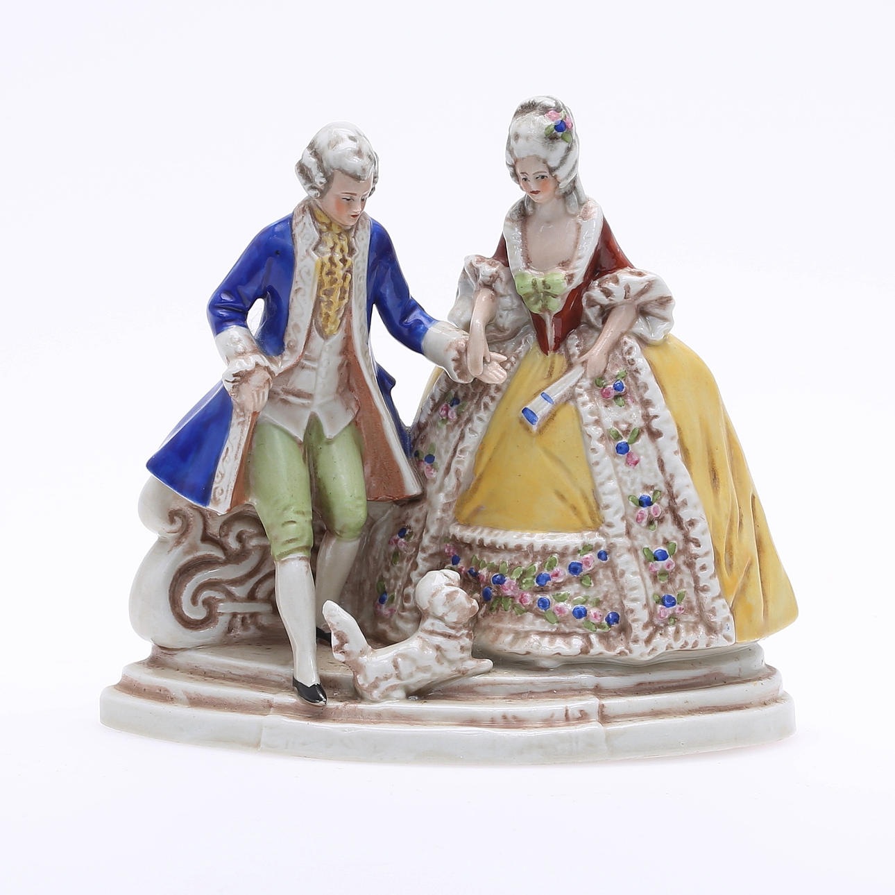 FIGURINE, porcelain, rococo couple, Germany.