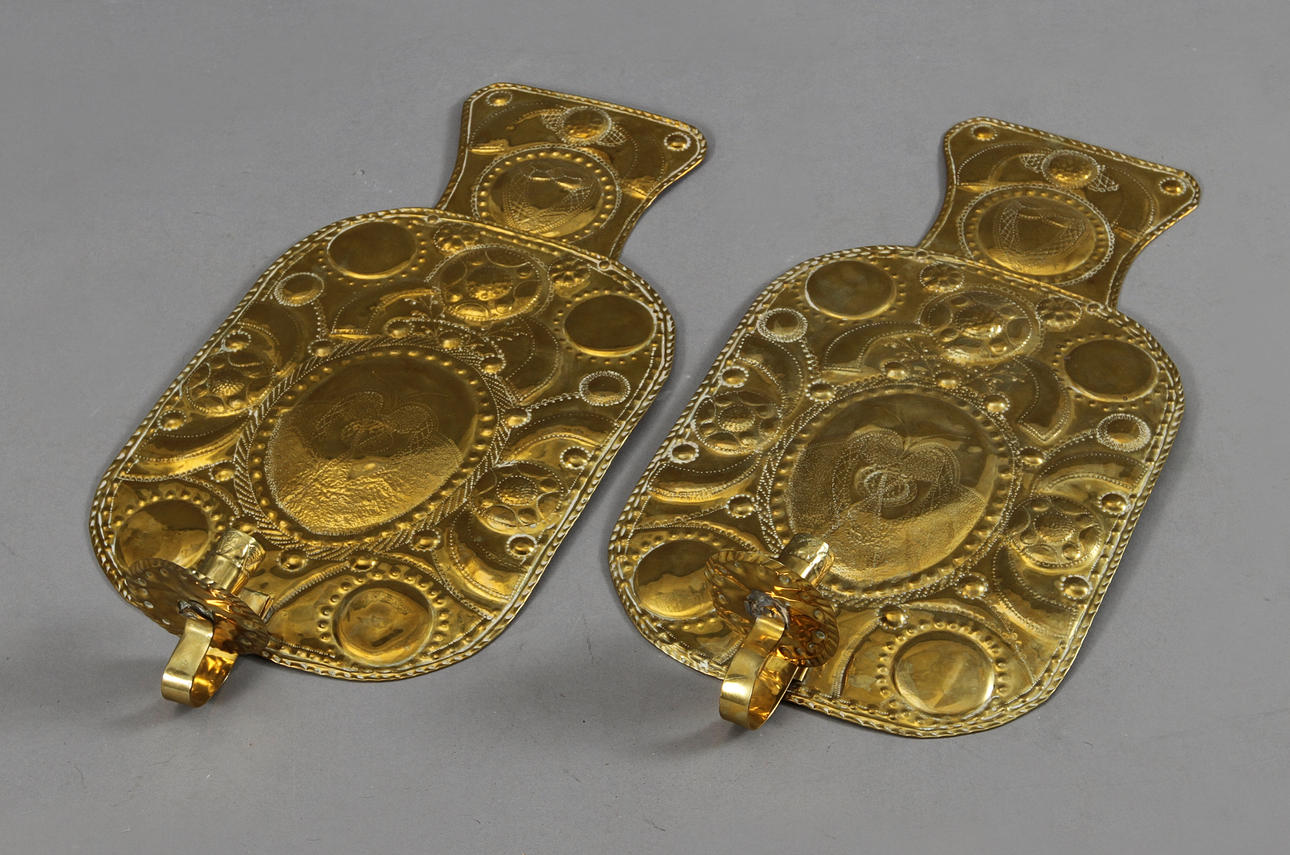 LJUSPLÅTAR, ett par, 1800/1900-tal.