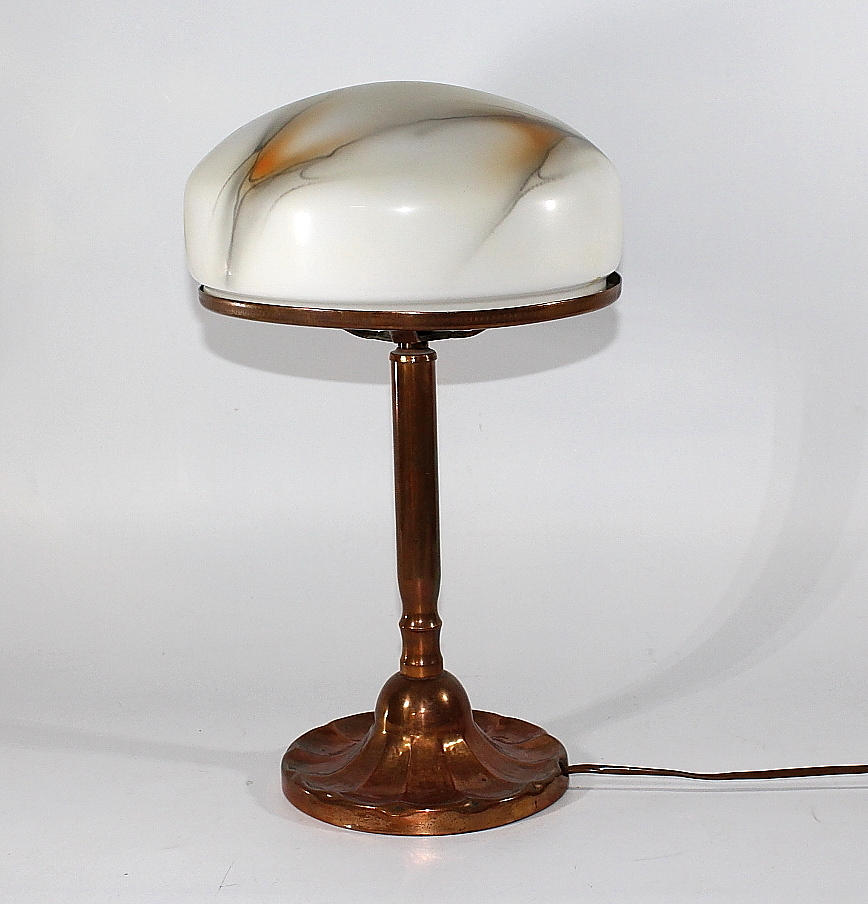 BORDSLAMPA, koppar jugend, Strindbergslampa, tidigt 1900-tal.