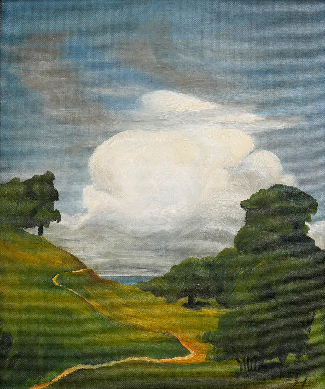 OIDENTIFIERAD KONSTNÄR. KOPIA EFTER PRINS EUGENS MÅLNING "MOLNET" FRÅN 1896.