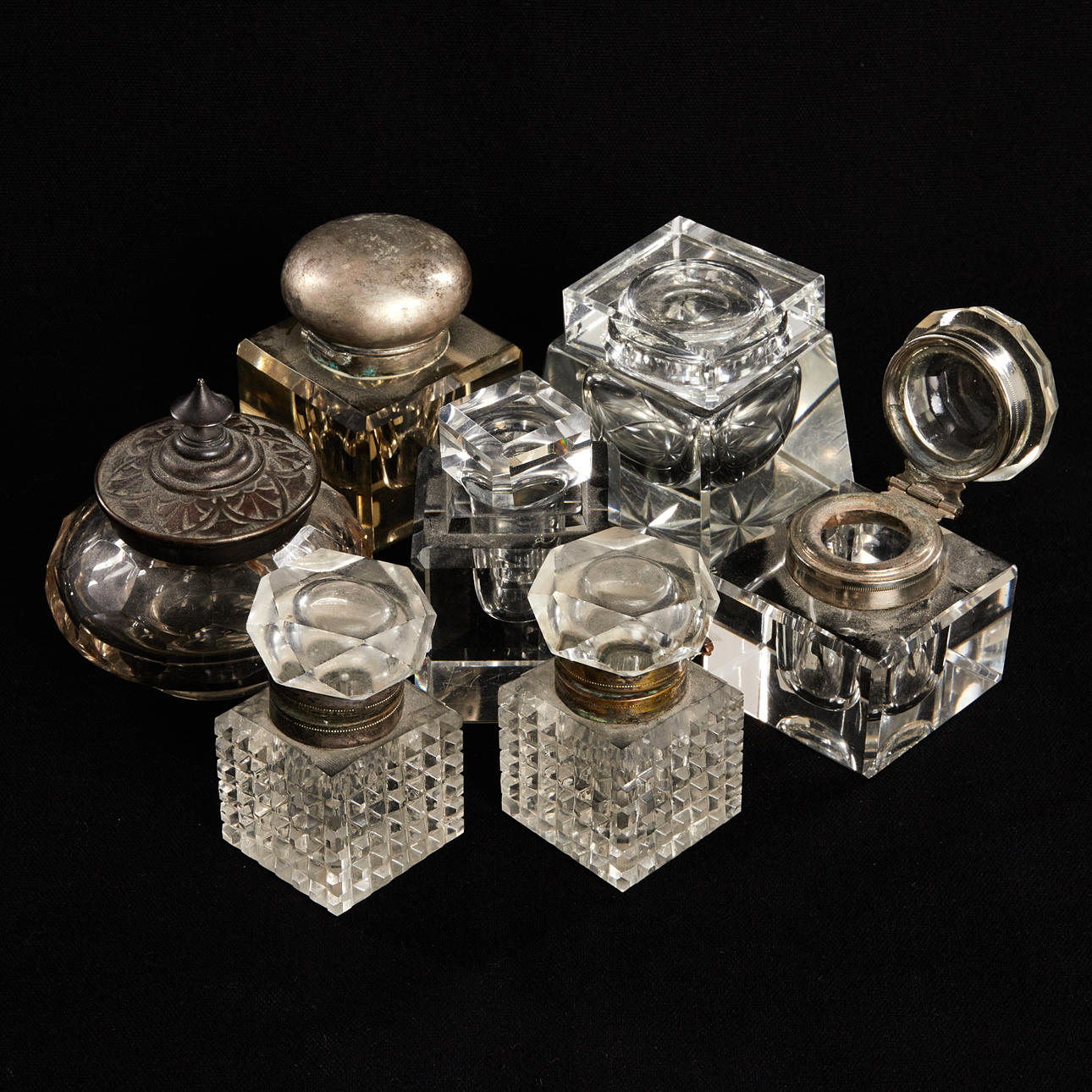 SAMLING BLÄCKHORN, glas, 18/1900-tal.