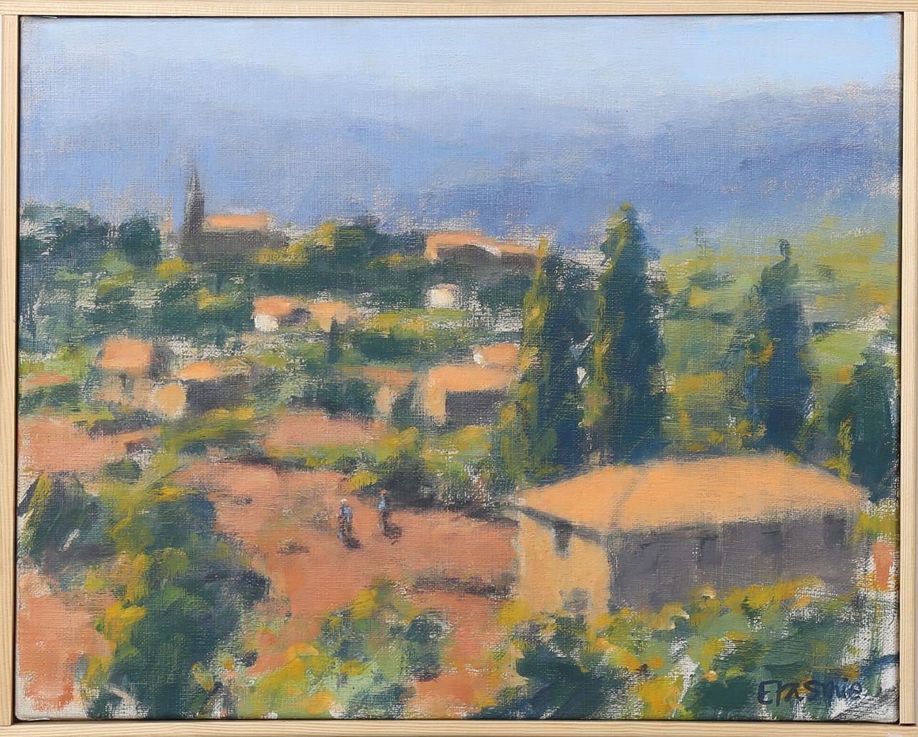 TORSTEN ERASMIE. By nära Arezzo i Toscana, olja på duk, signerad Erasmie.