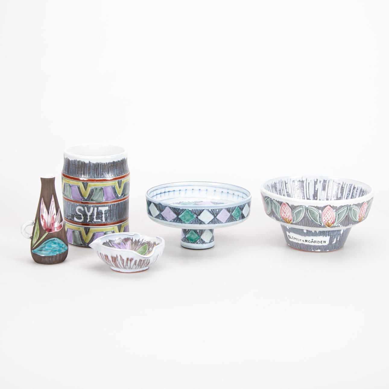 Laholm keramik, 5 delar.