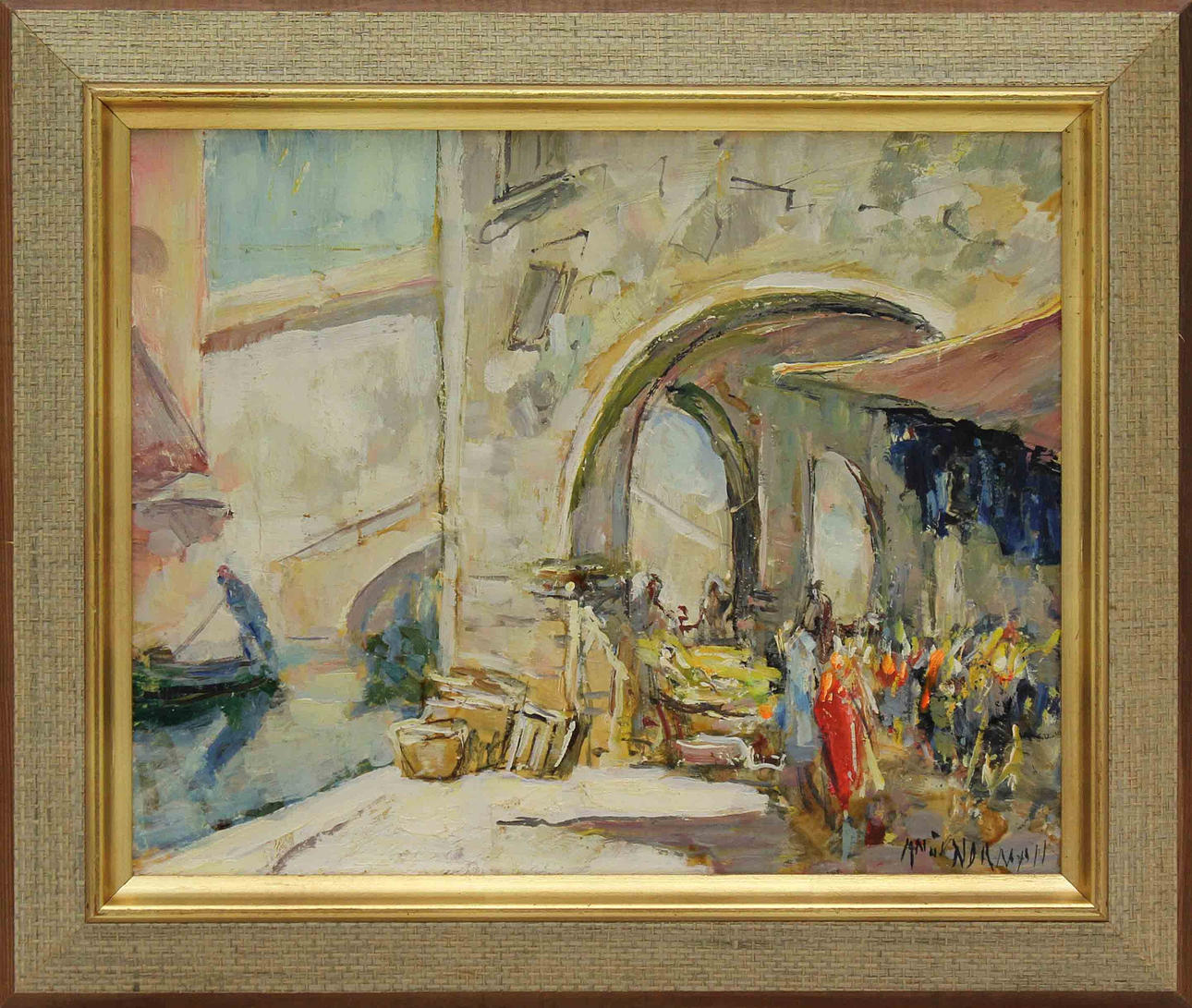 Parti konst (4). Olja på duk och pannå. Bl.a. Knut Norman och Ragnar Johansson.