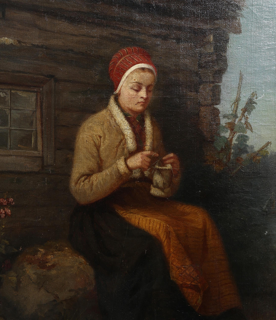 AGNES BÖRJESSON. Oil on canvas, Same motif, signed and dated 1861.