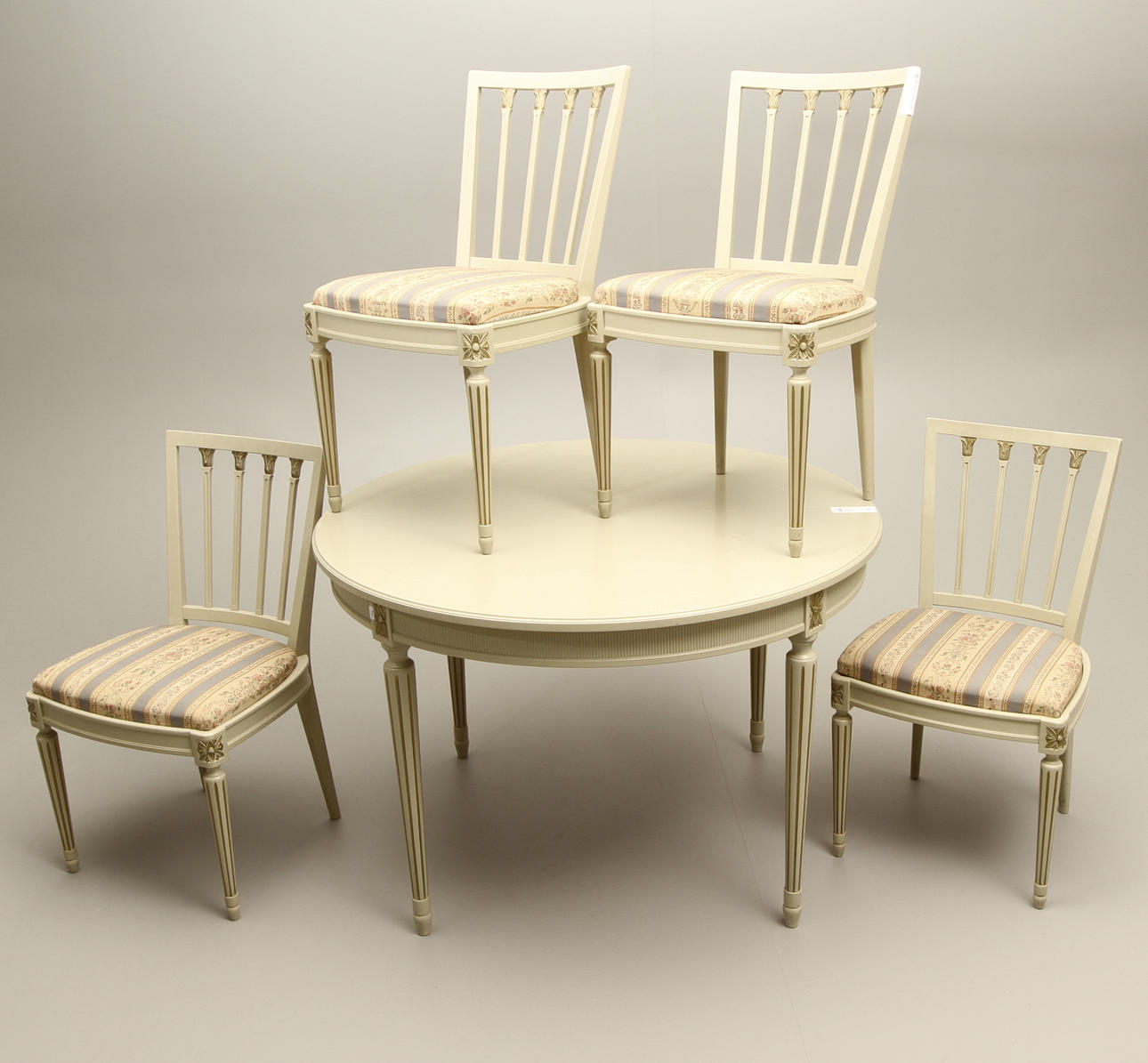 MATSALSMÖBEL, 5 delar, gustaviansk stil, 1900-tal.