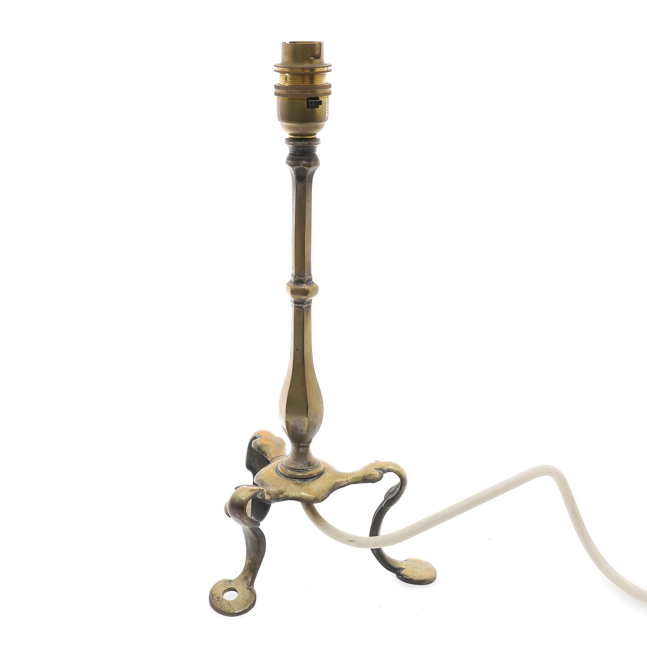 A VINTAGE BRASS PULLMAN TRAIN TABLE LAMP.