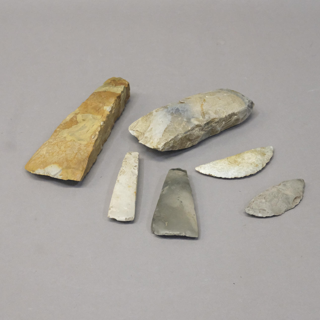 STONE OBJECTS, SIX PARTS.