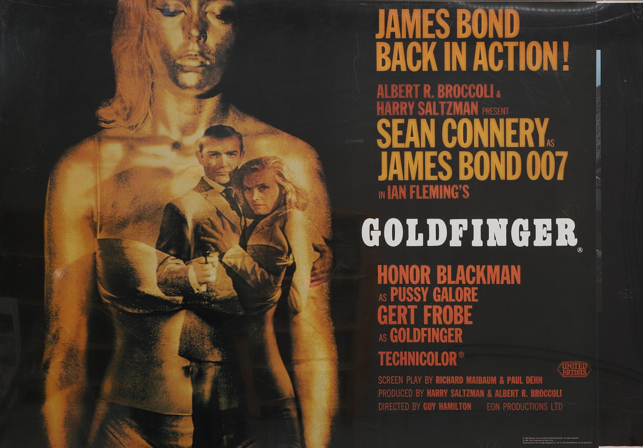 POSTER, James Bond, "Goldfinger", later print.