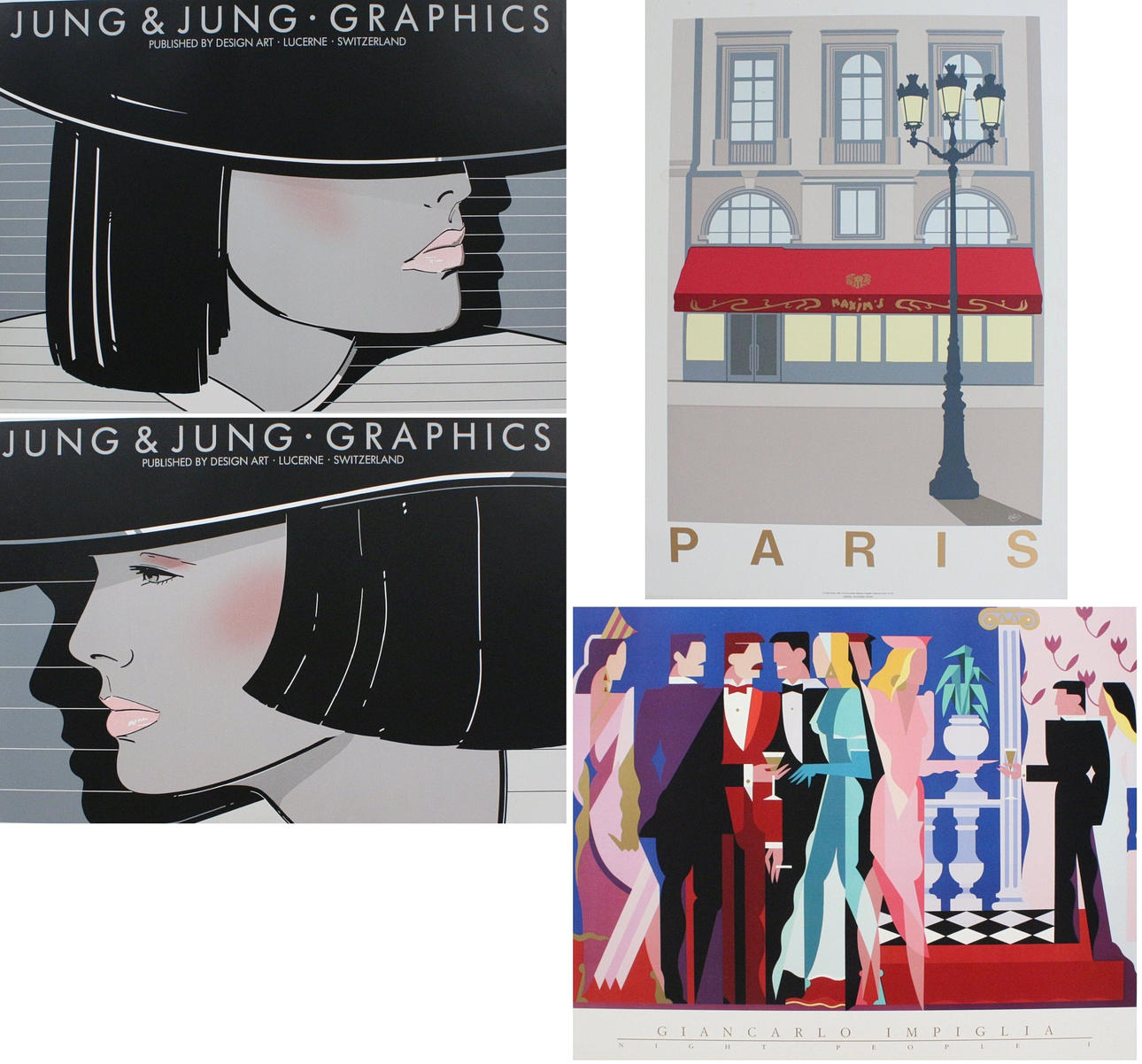 Four graphics/ posters from the 1980s.