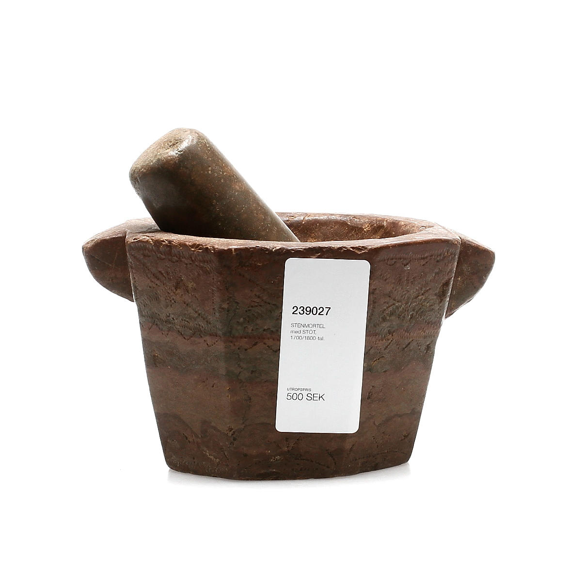 STENMORTEL med STÖT, 1700/1800-tal.