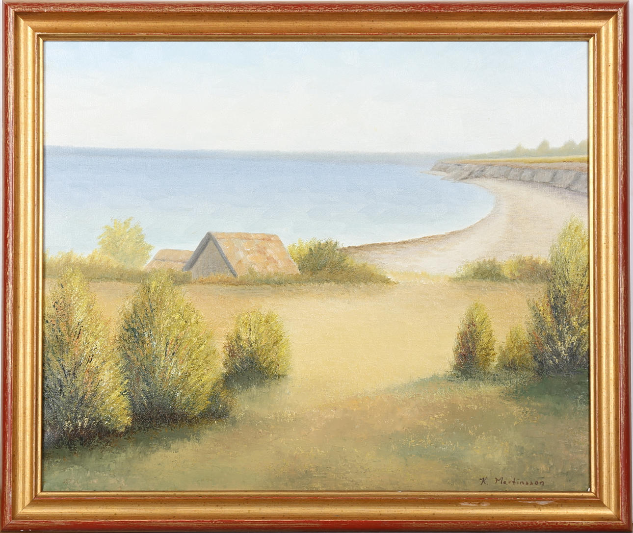 KJELL MARTINSSON. Motiv från Öland. Olja på duk, signerad.