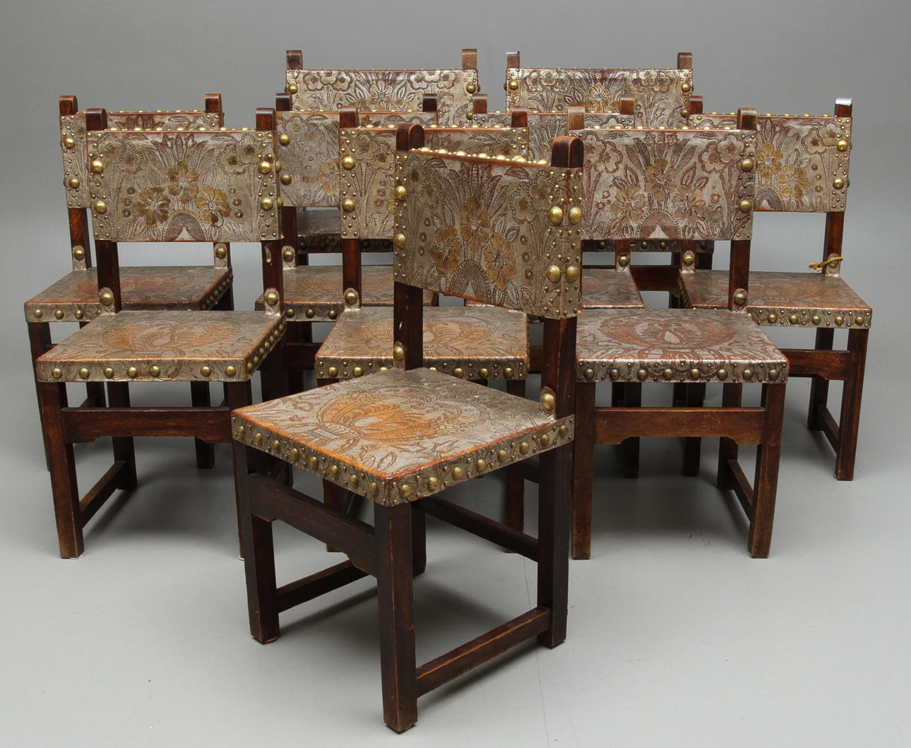 STOLAR 8 st, KARMSTOLAR, 2 st, barockstil, 1900-tal.