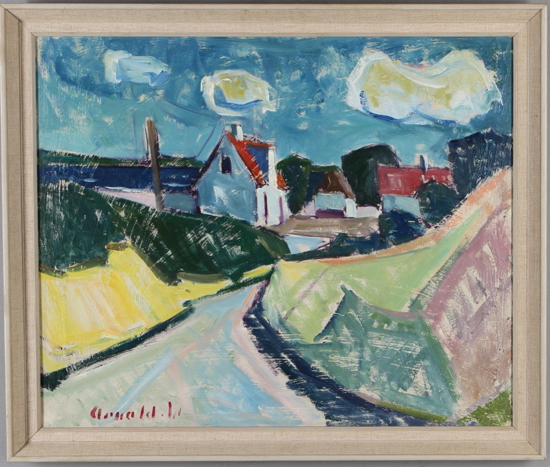 EDWARD HALD. olja på duk, signerad.