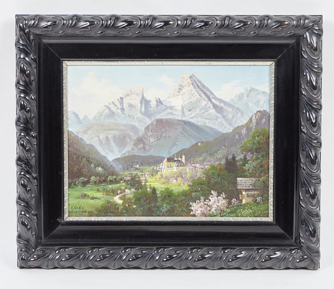 MAX NORDT. Gemälde, Berchtesgaden bei Tag.
