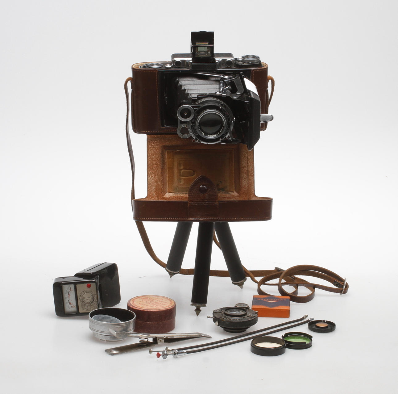 KAMERA, Super Ikonta, Zeiss Ikon, Compur Rapid med TILLBEHÖR, 1900-talets första hälft.