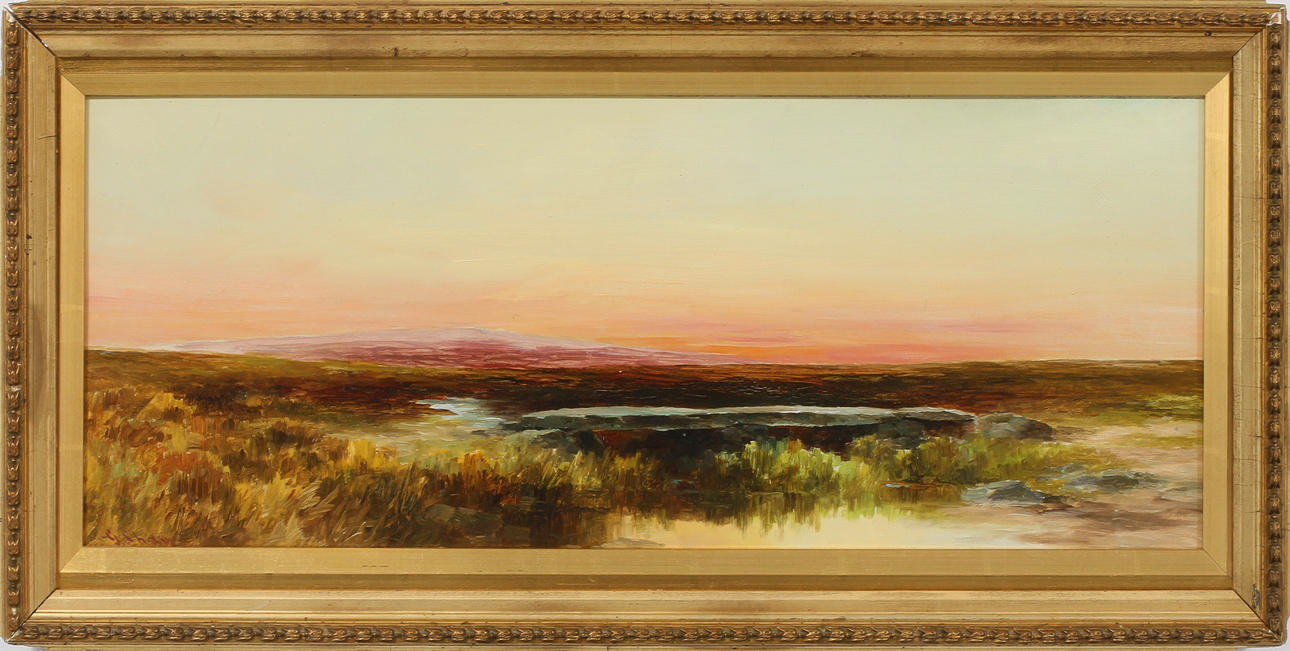 GEORGE SHAW. Landskap, olja på pannå, sign.