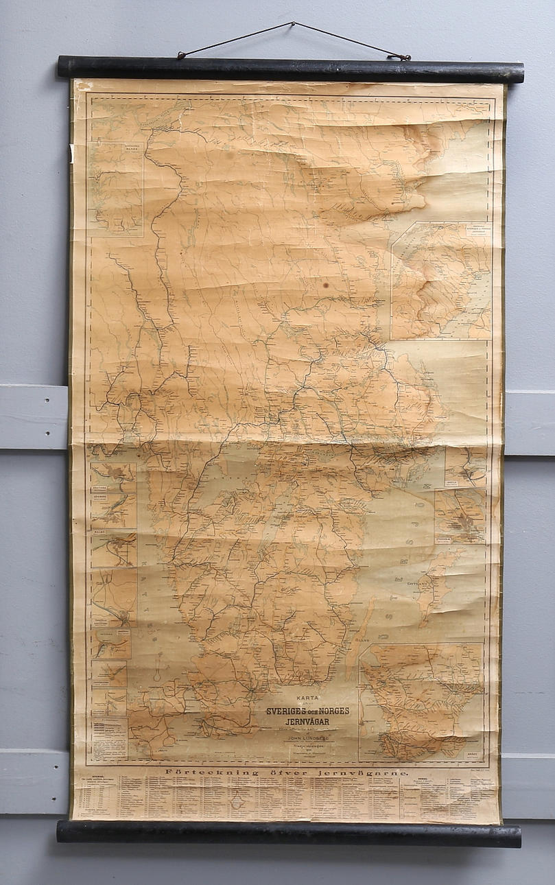 RAILWAY MAP, "Sweden and Norway's Railways", John Lundberg, Third edition, 1899.