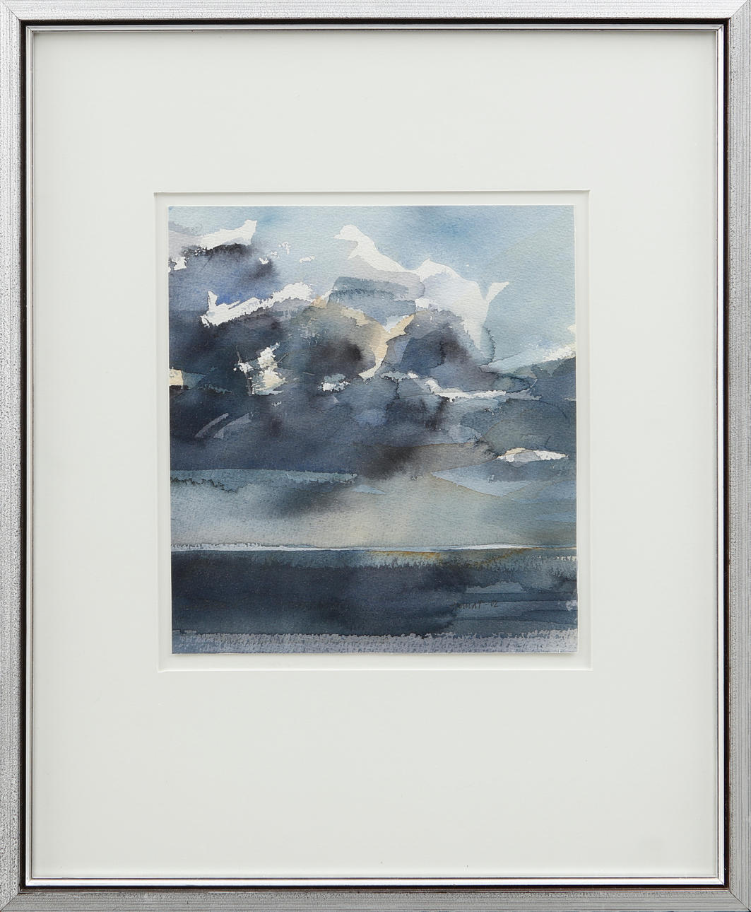 ANNA TÖRNQUIST. "Molnbank", akvarell, signerad.