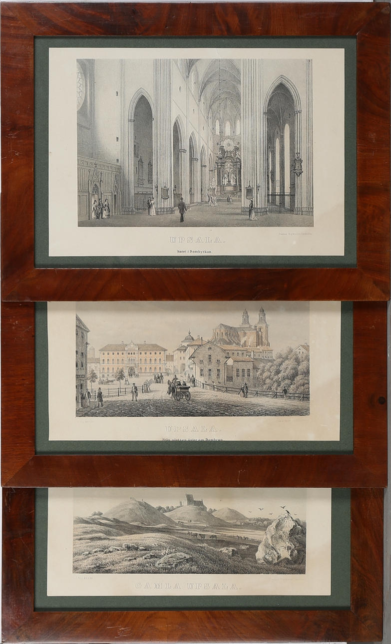 TAVLOR, 3 st, tryck, Uppsalamotiv, 18/1900-tal.