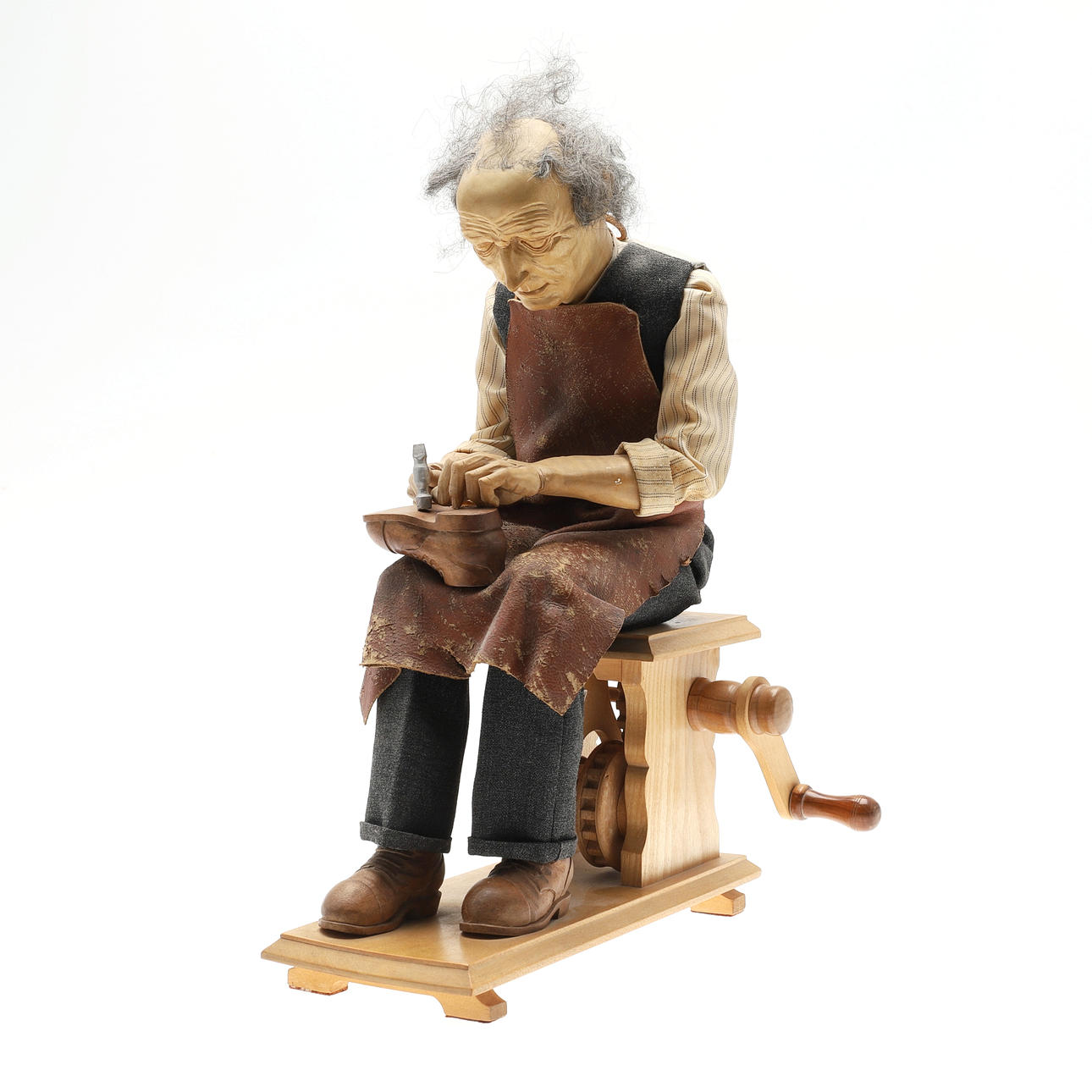 ERIC WILLIAMSON. A WOODEN AUTOMATON, 'THE COBBLER'.