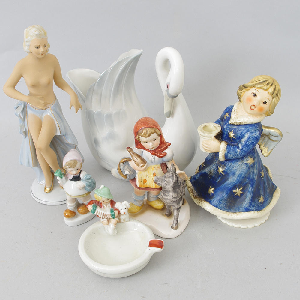 FIGURINER, 6 stycken, porslin, Zaphir, Goebbel m.fl.