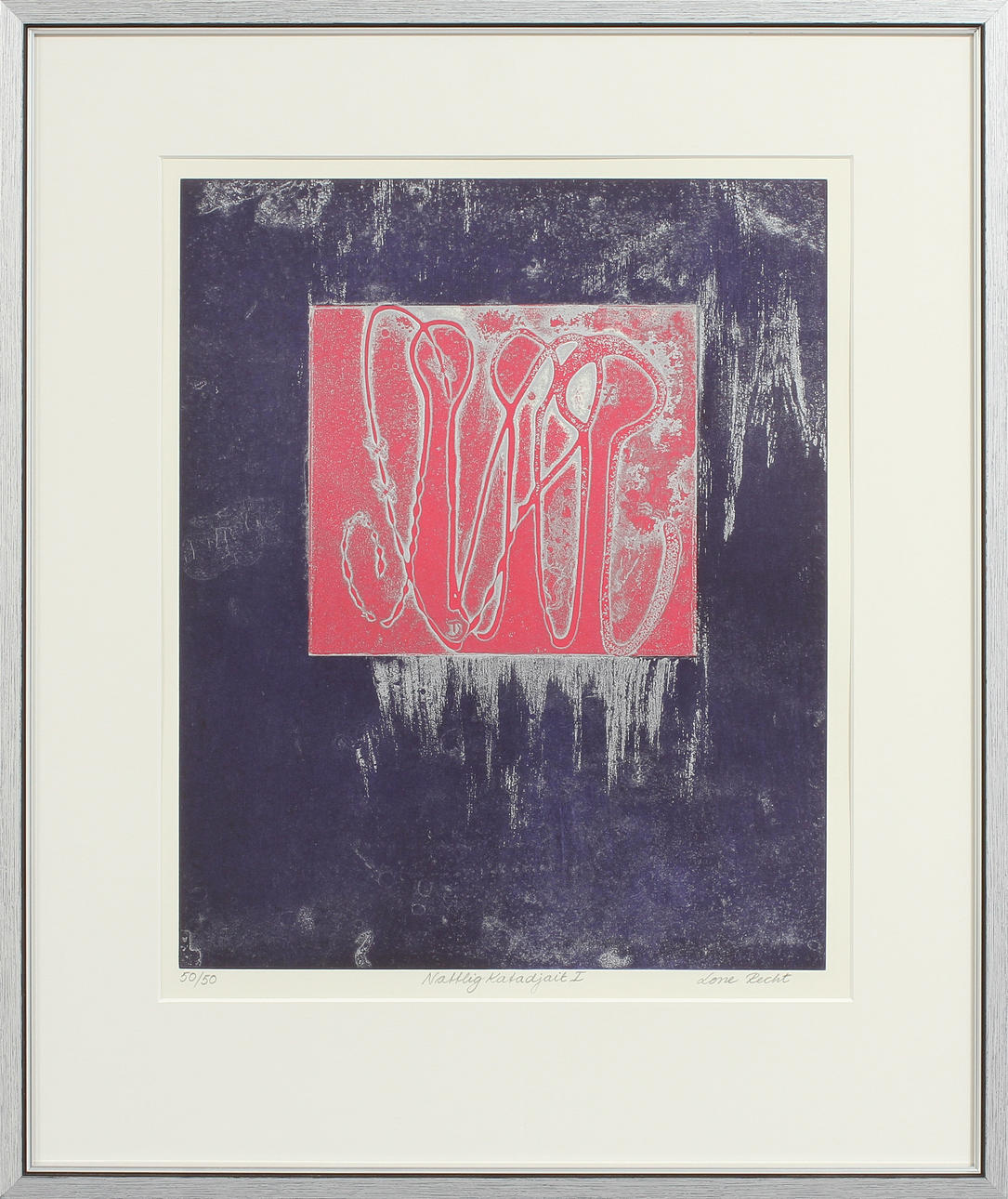 LONE RECHT. "Nattlig Katadjait 1", färgetsning, signerad och numrerad 50/50.