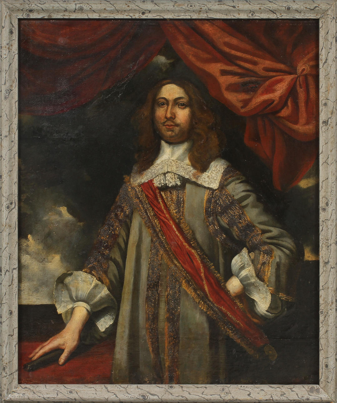 OIDENTIFIERAD KONSTNÄR. Porträtt, olja på duk, 1700/1800-tal.