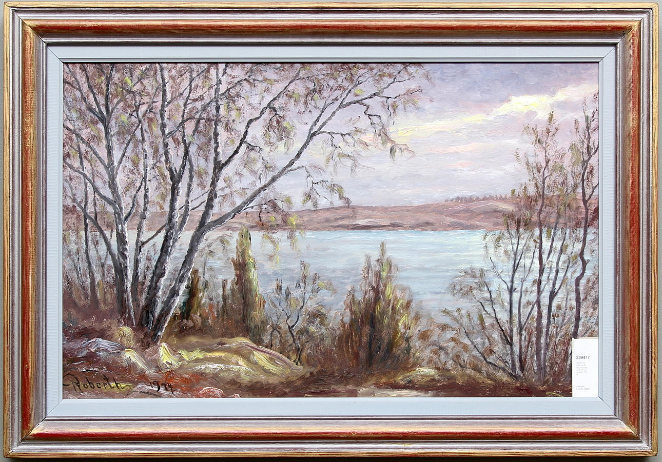 ROBERTH KARLSSON. Olja på pannå, signerad och daterad 1974.