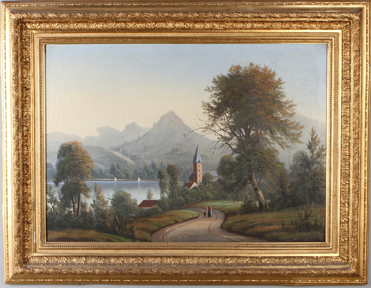 GUSTAV HOLMBOM. Landskap, olja på duk, monogramsignerad GH samt daterad 1883.
