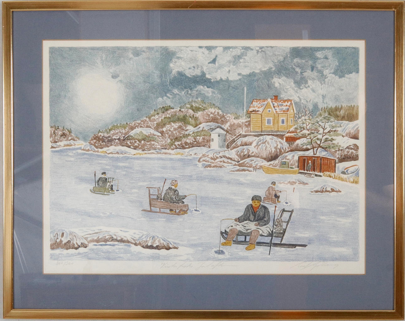 CURT  SJÖBERG. Color lithograph.