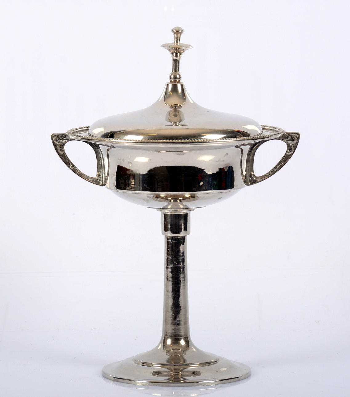 UPPSATSSKÅL MED LOCK, nysilver,1900-tal.