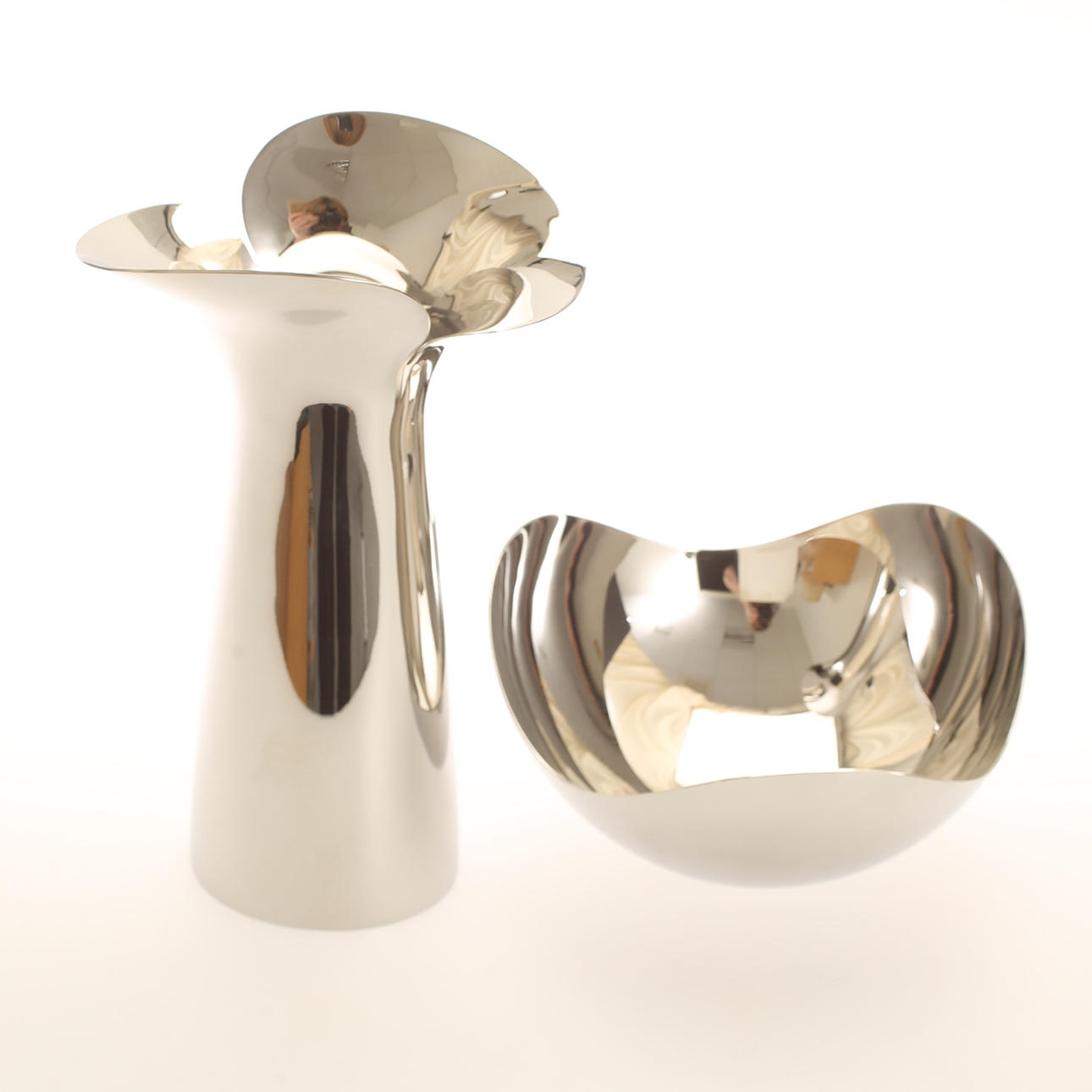 VASE, SCHALE. "Blüte", Georg Jensen.