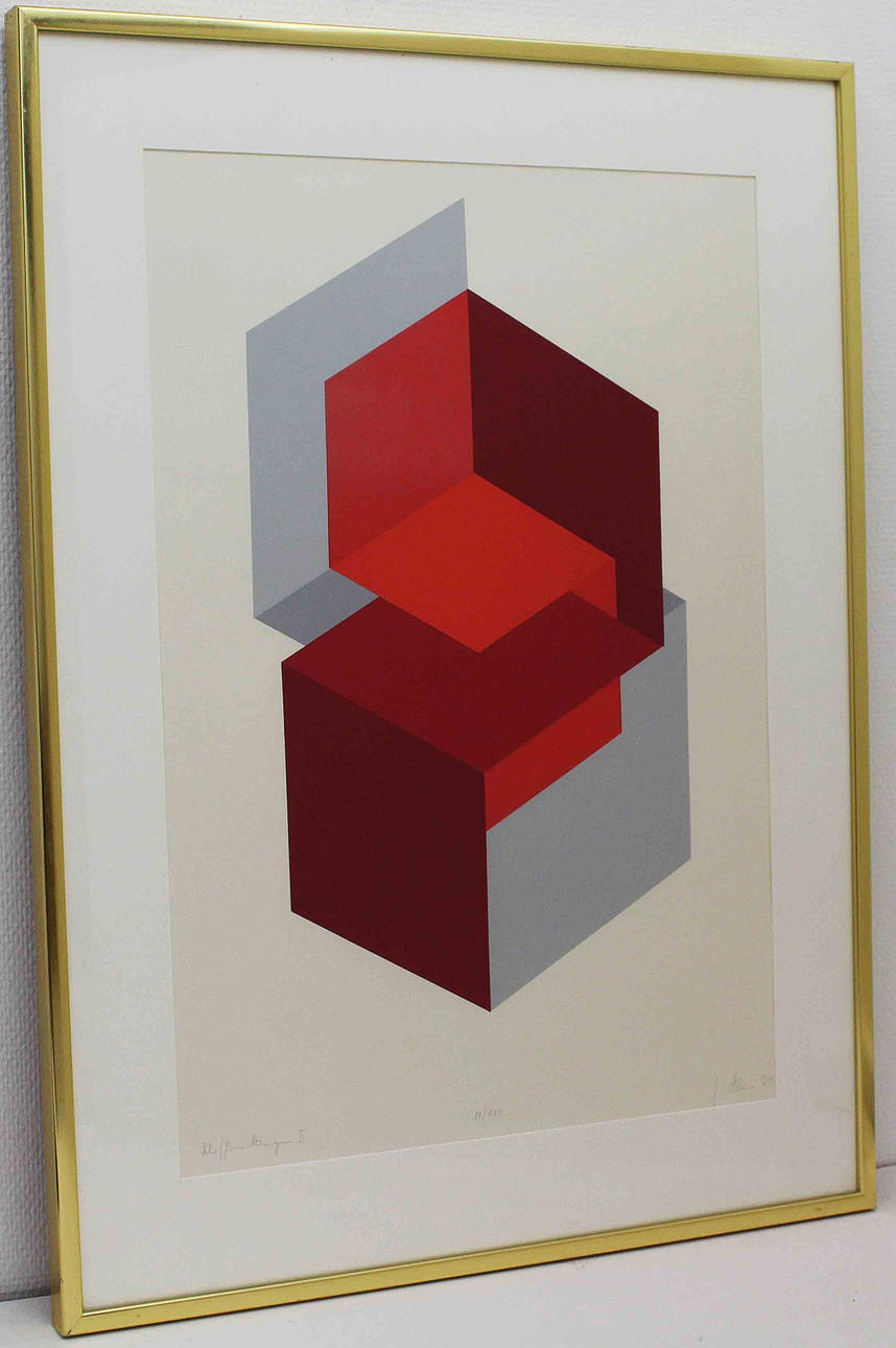 JÜRGEN KLEIN. Komposition. Färglitografi. Signerad J Klein. 11/100.