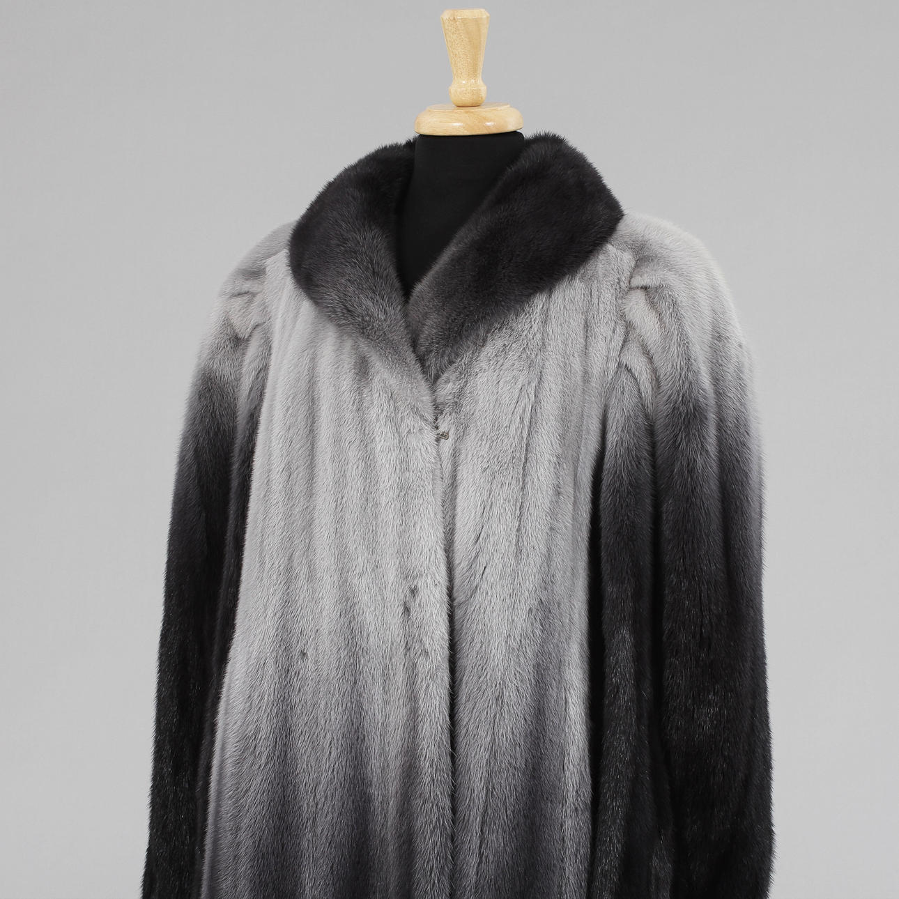 MINKPÄLS, infärgad blågrå, Sagamink.