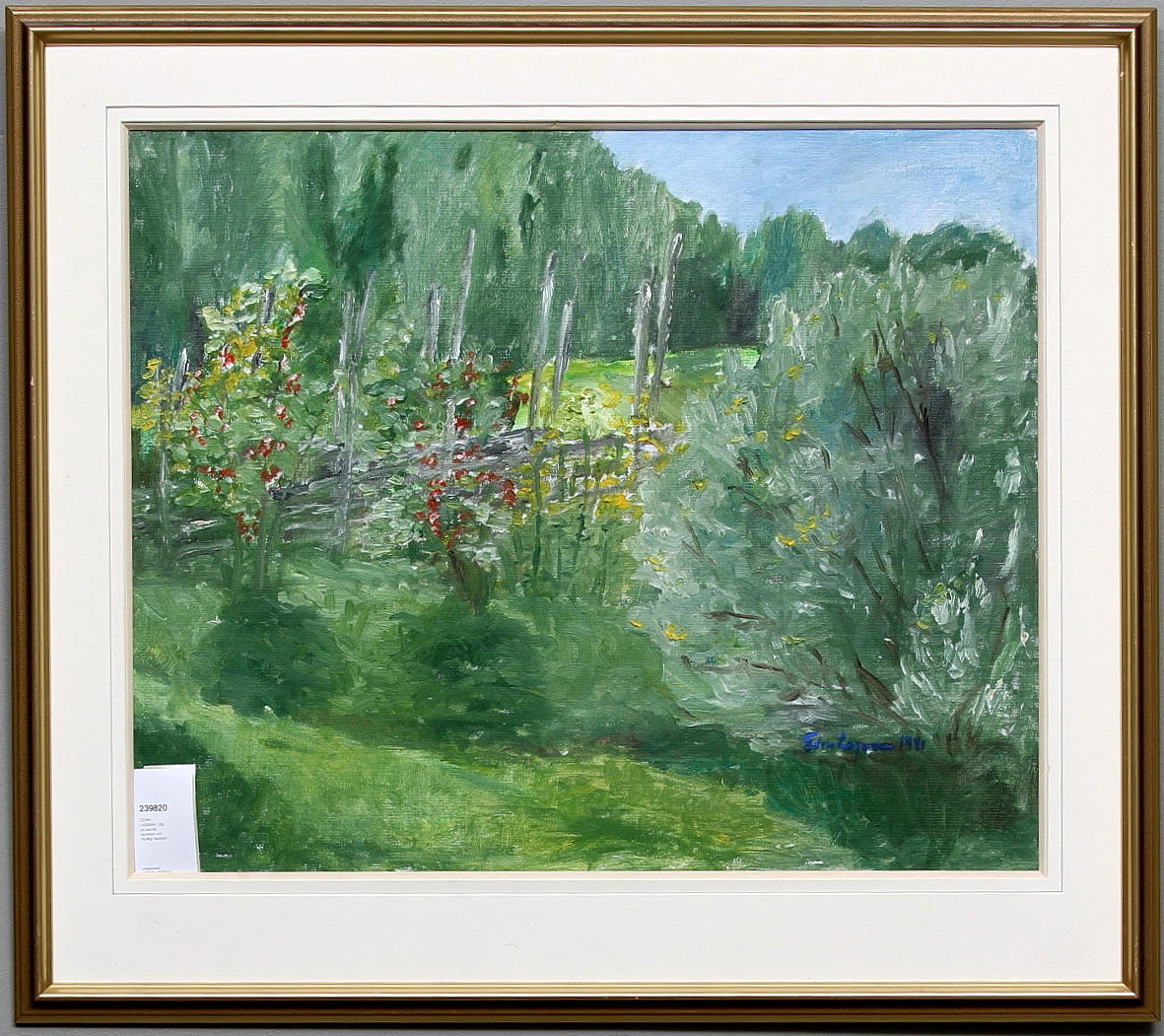 EDVIN LAGMAN. Olja på pannå, signerad och otydligt daterad.