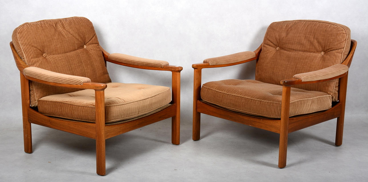 FÅTÖLJER, 1 par, teak, 1960/70-tal.