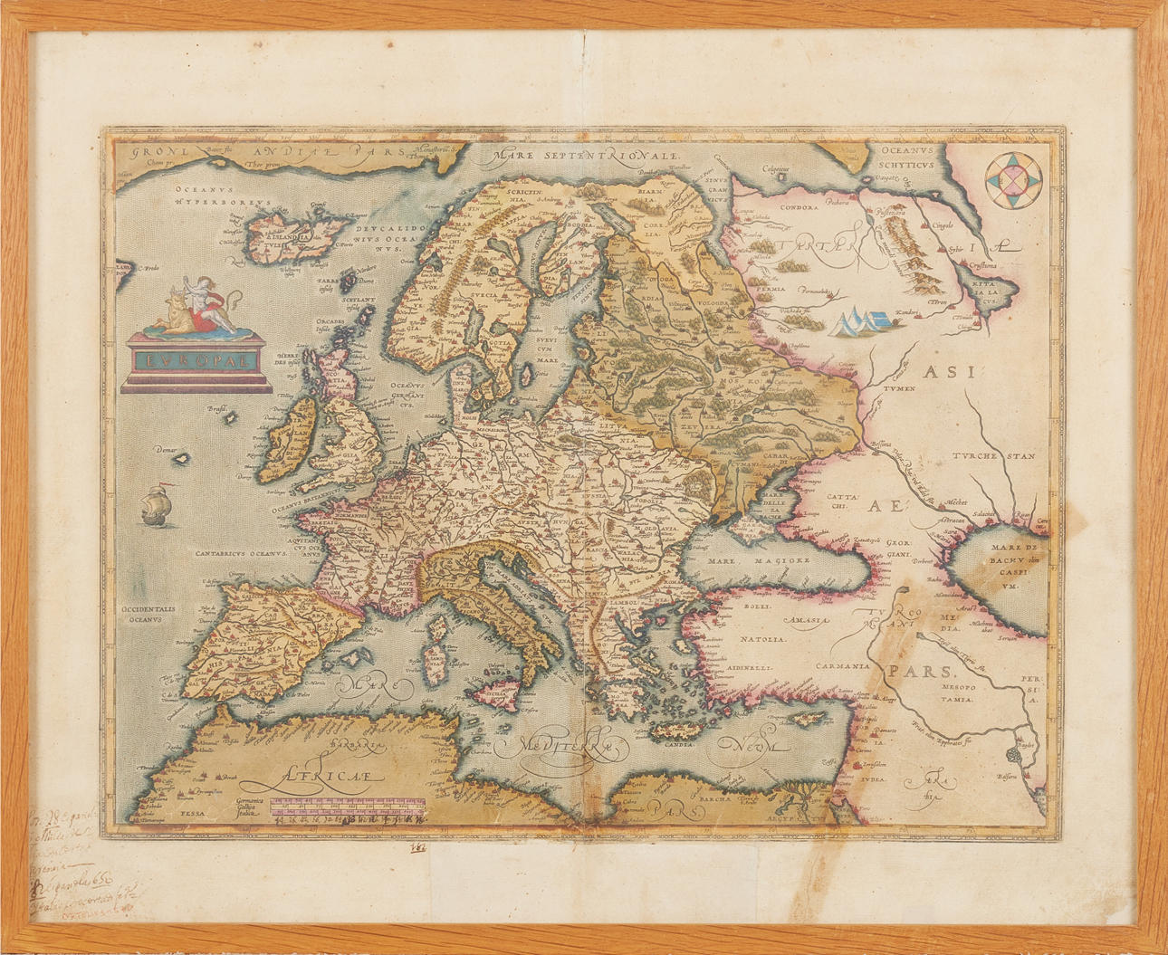 ORTELIUS MAPA DE EUROPA, siglo XVI.