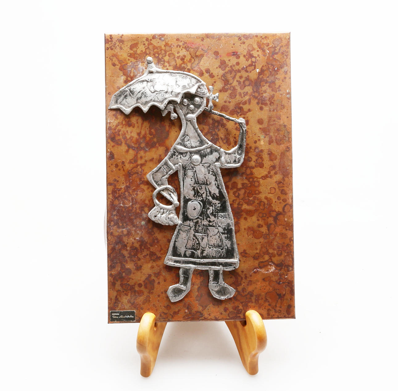 SVEN LINDSTRÖM. PLATE, metal, labeled, 1900s.