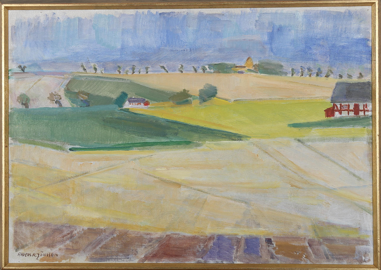 ANDERS A JÖNSSON. Barsebäck Gillhögsbacken, olja på duk, signerad.
