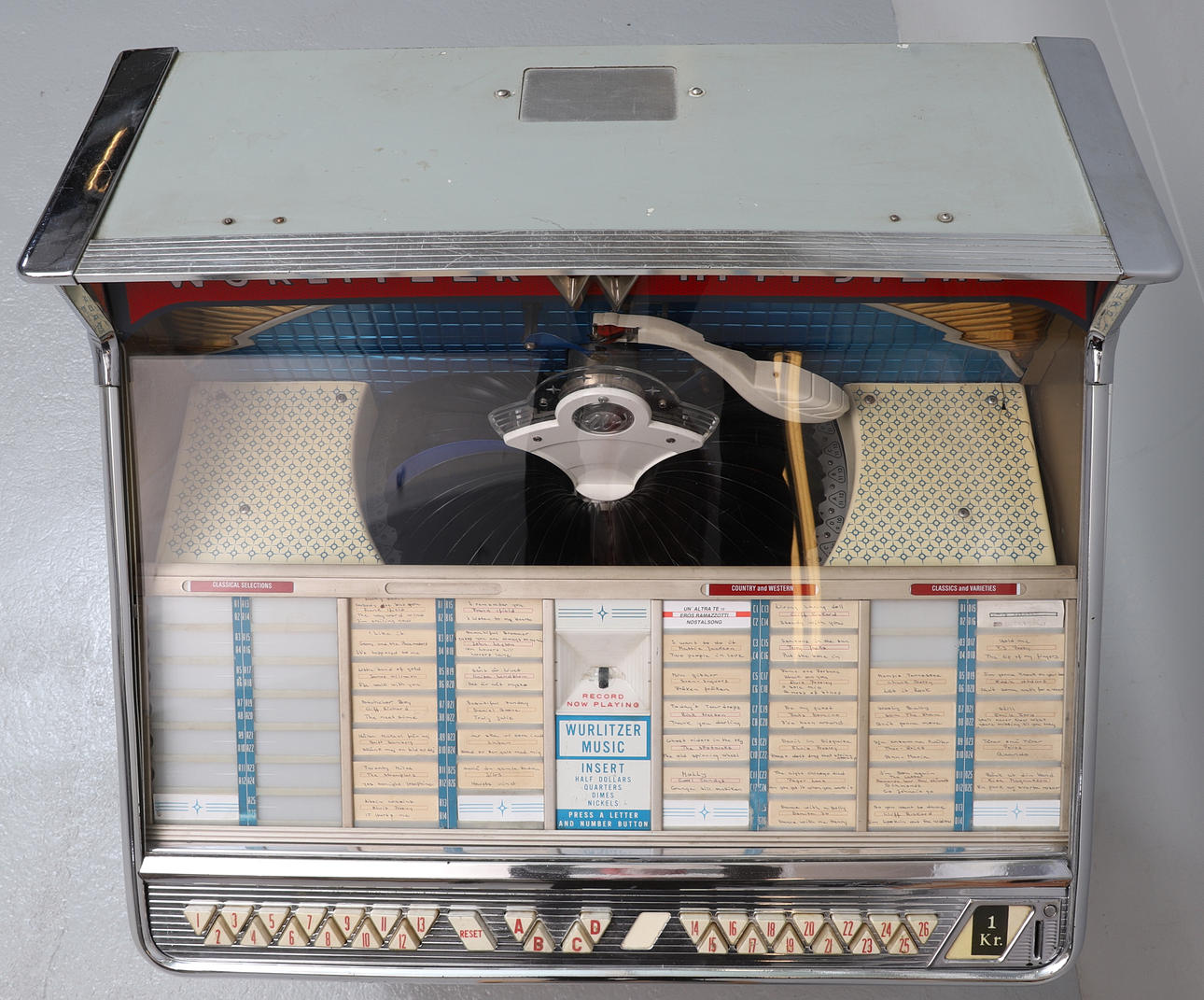 JUKEBOX, Wurlitzer, model 2404S, 1960s. Miscellaneous