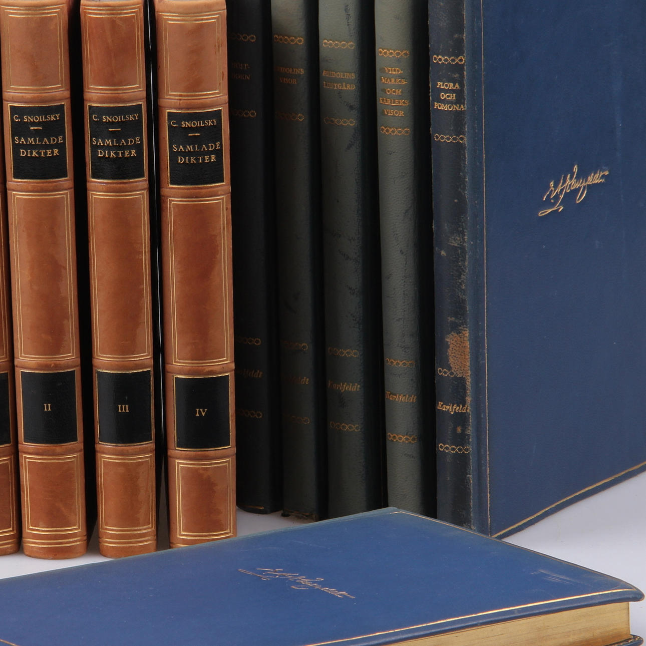 BÖCKER, 11 st. Carl J G Snoilsky samt Erik Axel Karlfeldt, 1900-talets första hälft.